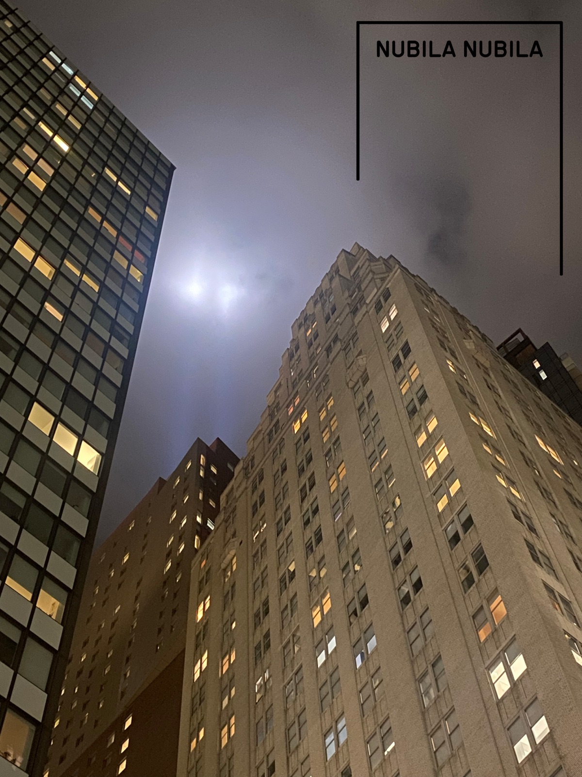 Buildings in Lower Manhattan at night